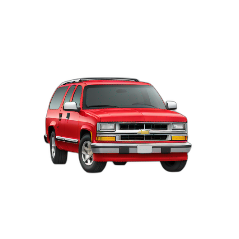 1997 Chevy suburban, painted red emoji