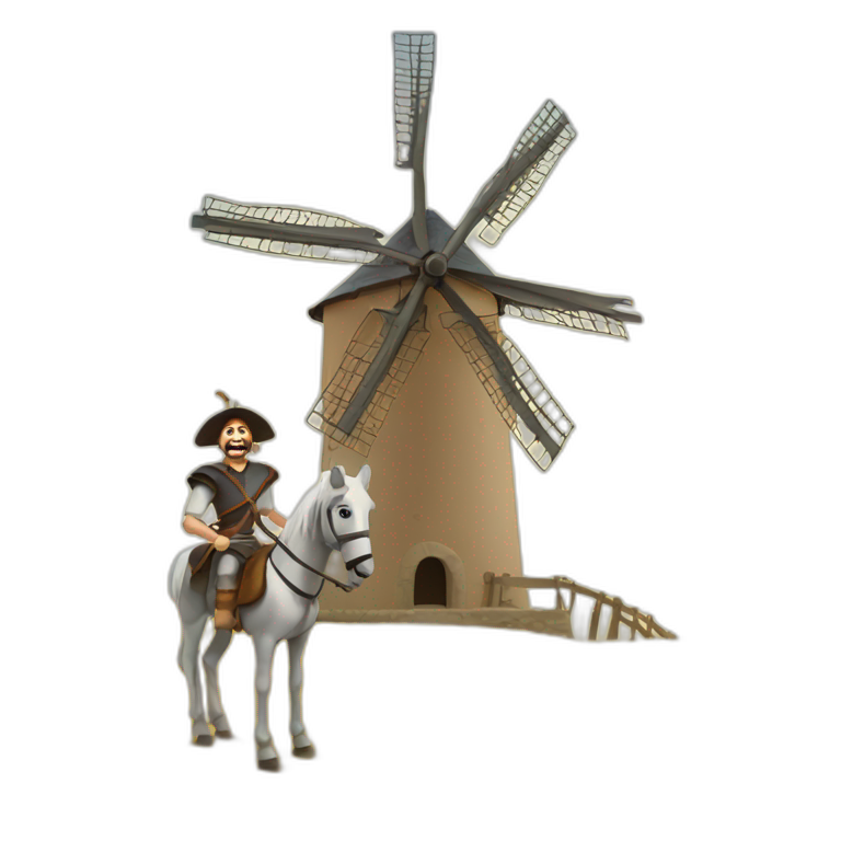 don quixote lifted by windmill emoji