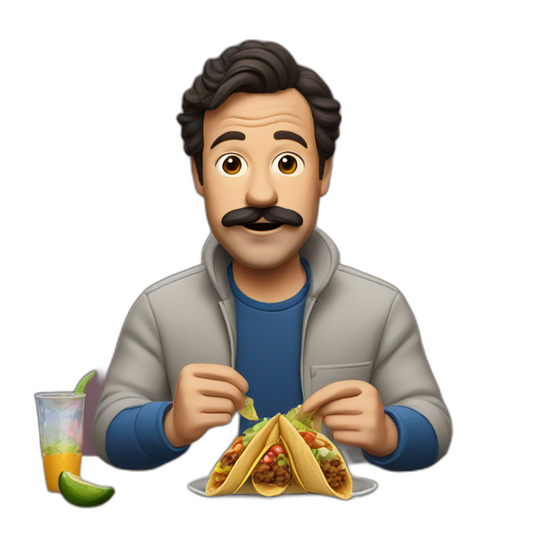 Ted lasso eating tacos emoji