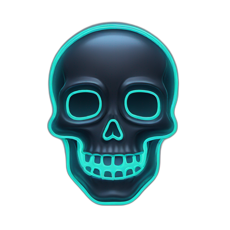 neon sign skull emoji