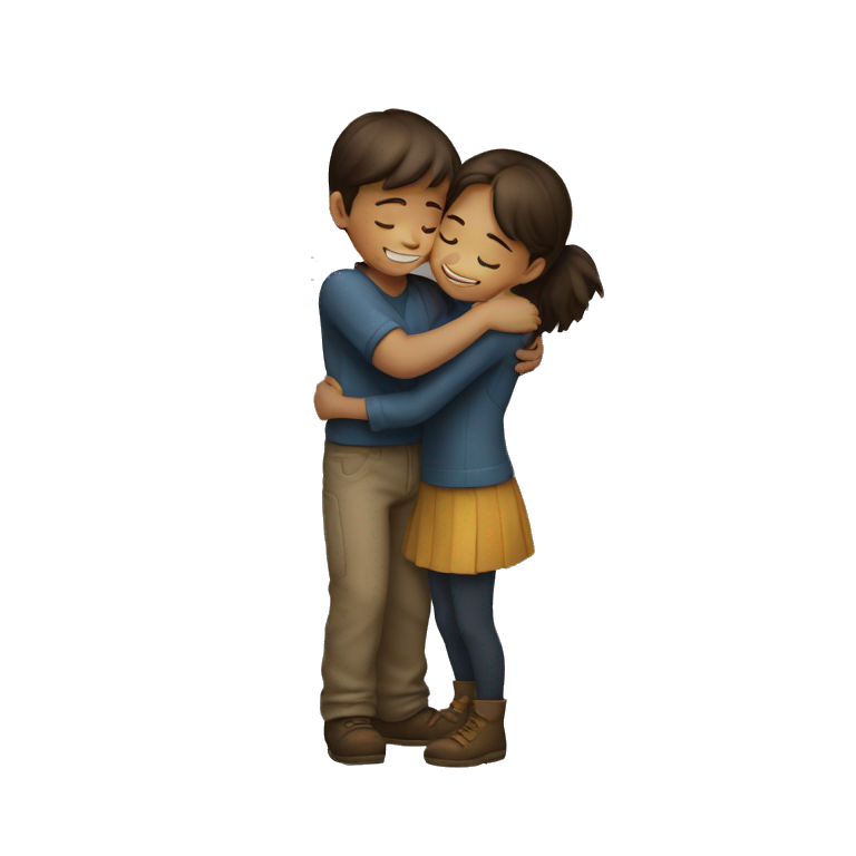 Boy and girl hug emoji
