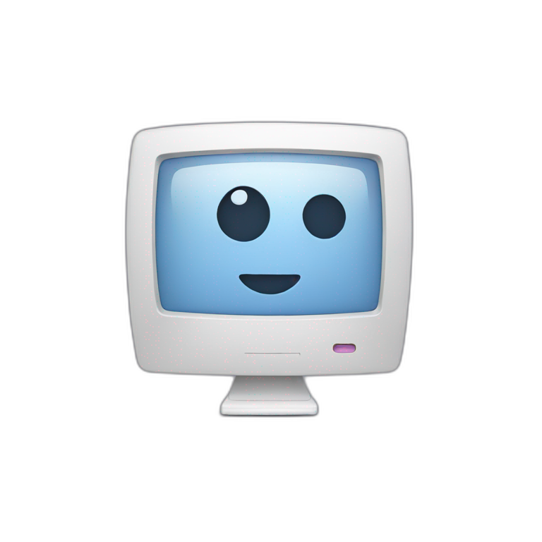 computer with the video call on the screen emoji