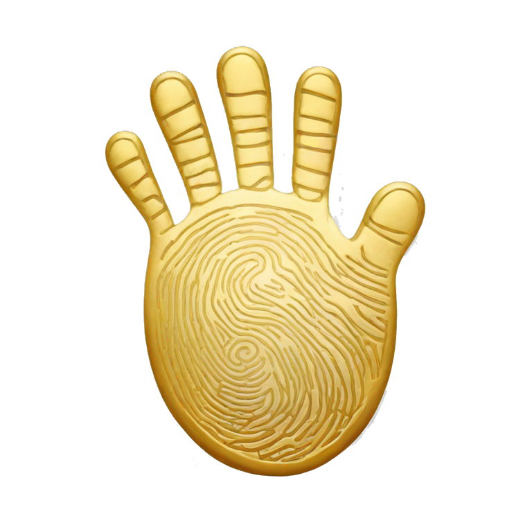 gold hand  fingerprint emoji