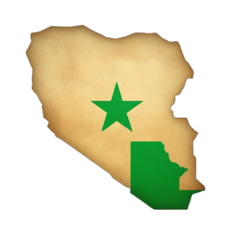 Map of Algeria with the flag in it emoji