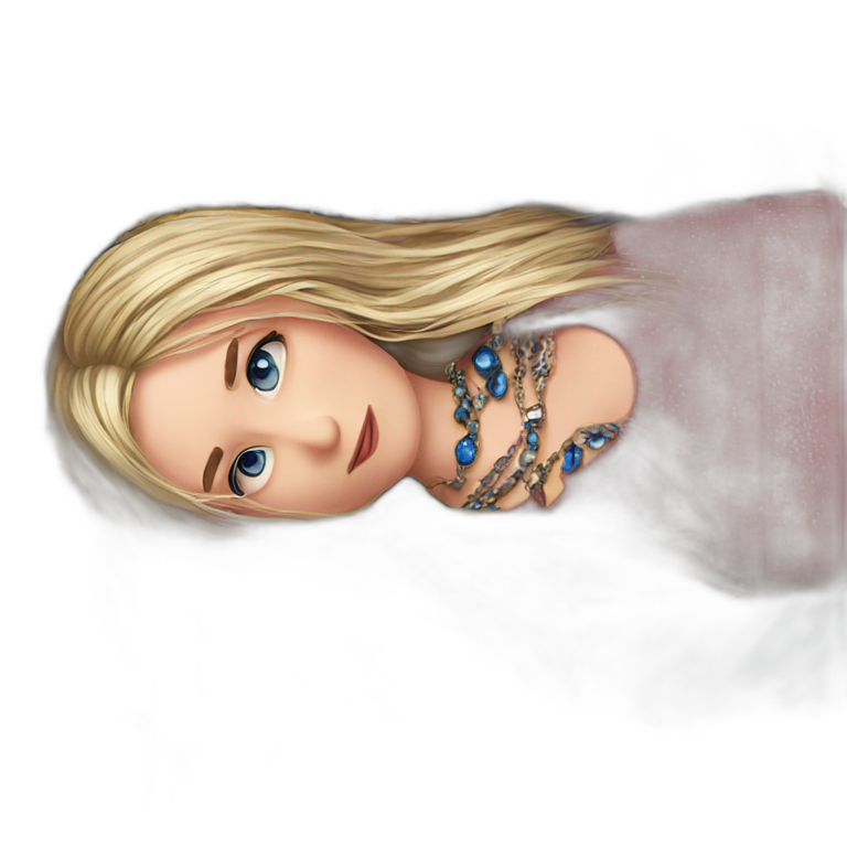 blue-eyed girl with jewelry emoji