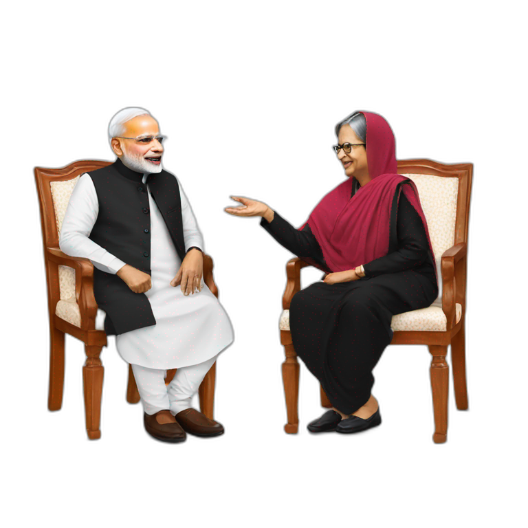 Modi with sheikh hasina emoji