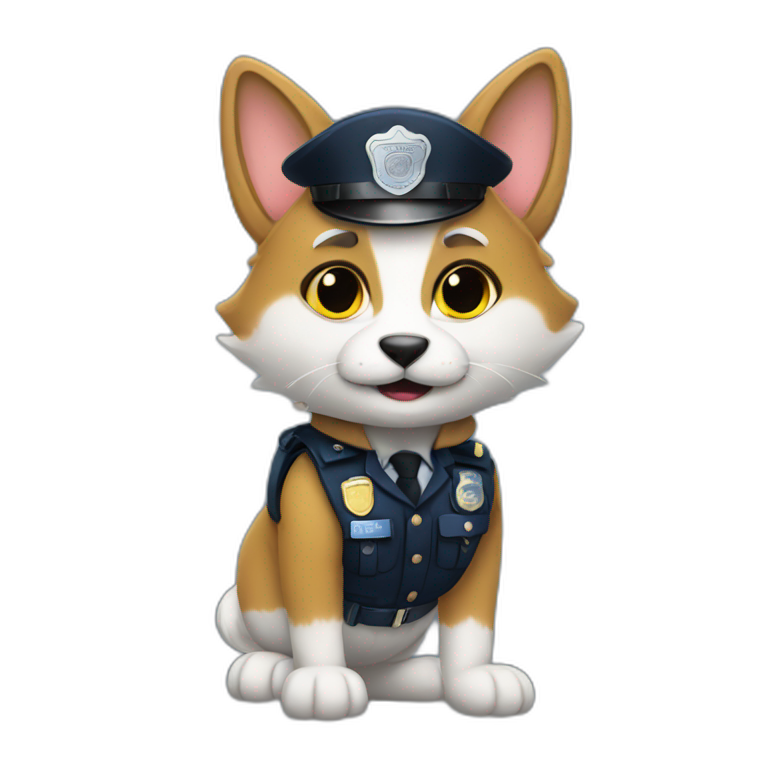 Furry police officer emoji