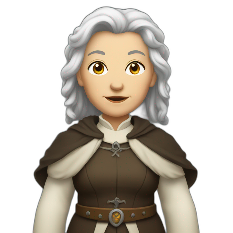 Middle-aged woman dwarf cleric emoji