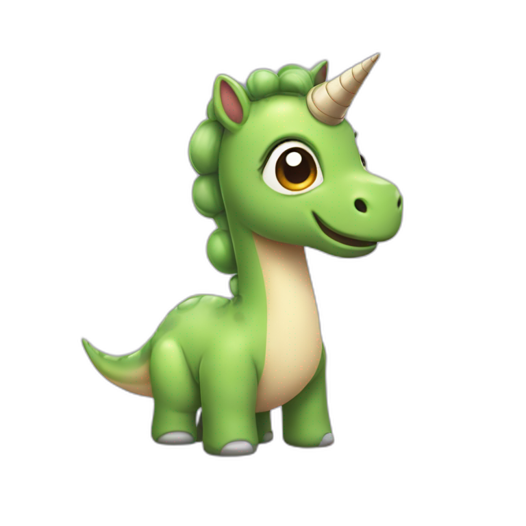 Cute brontosaurus unicorn emoji