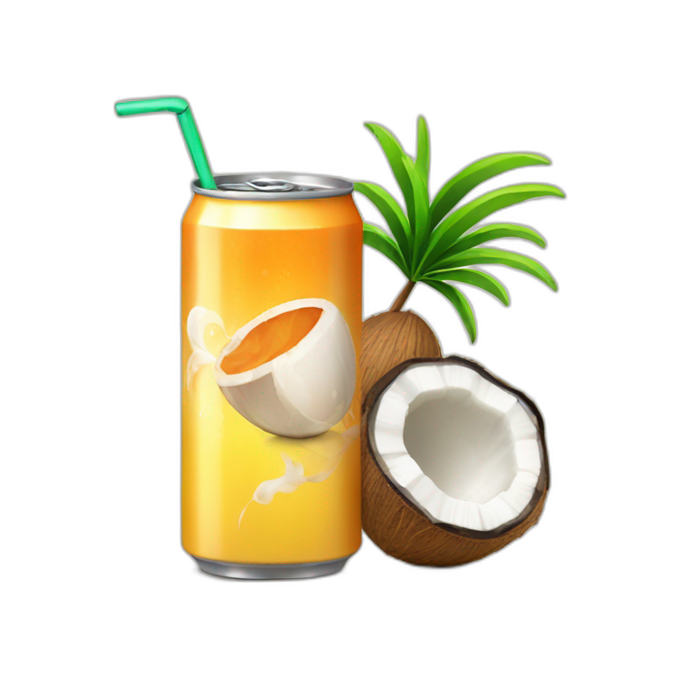 energy drink with coconut emoji