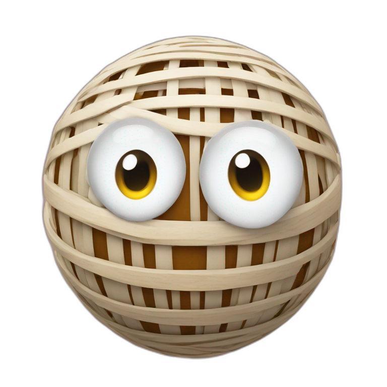 3d sphere with a cartoon loom texture with big feminine eyes emoji