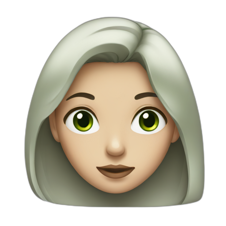 girl with green eyes and dark hair emoji