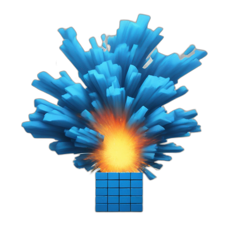 blue brick wall exploding emoji