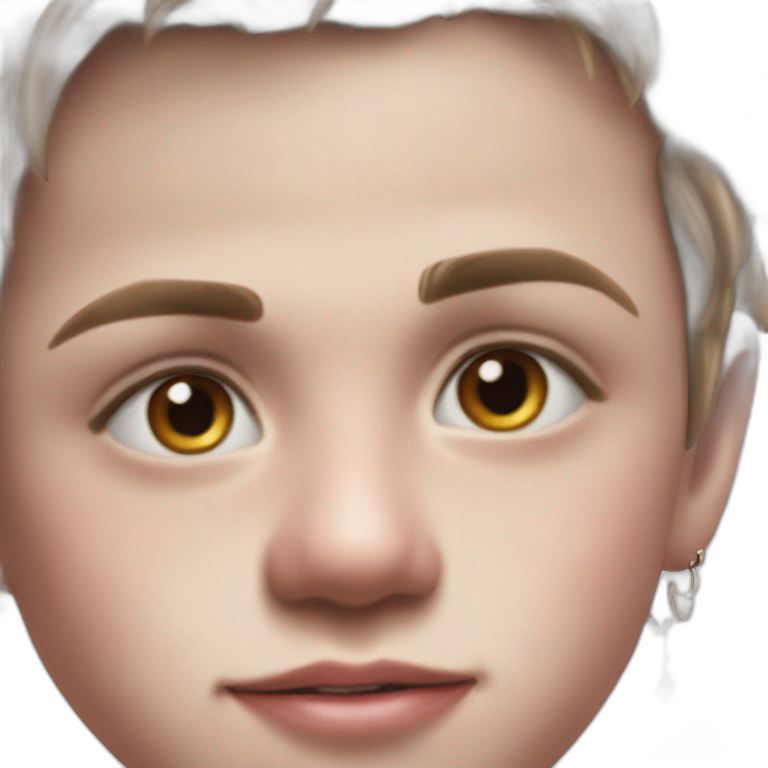 gazing brown-haired boy with earrings emoji