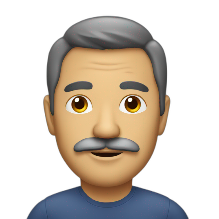 Middle aged Colombian man with bushy mustache emoji