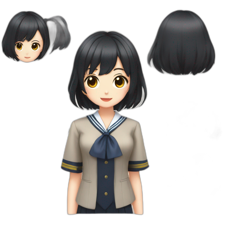 short-black-haired-Japanese-idol-girl-wearing-school-uniform emoji