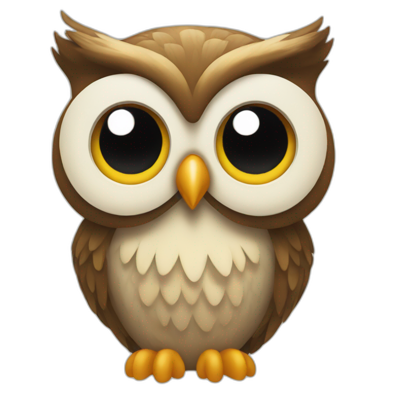 an owl with a plucked tail emoji