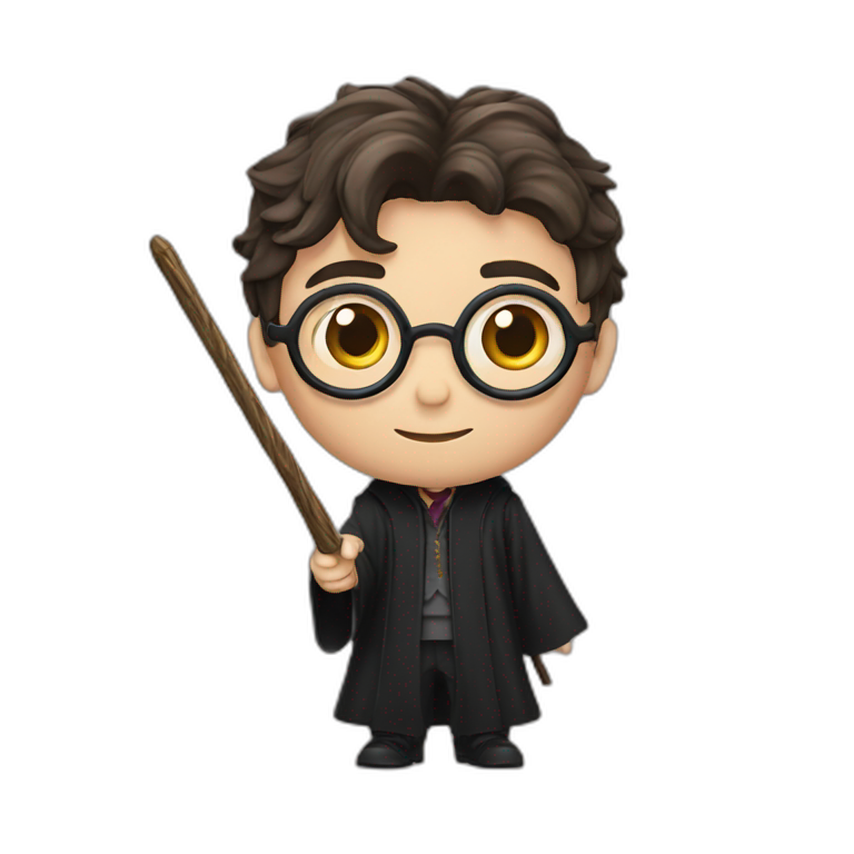Harry Potter with wand emoji