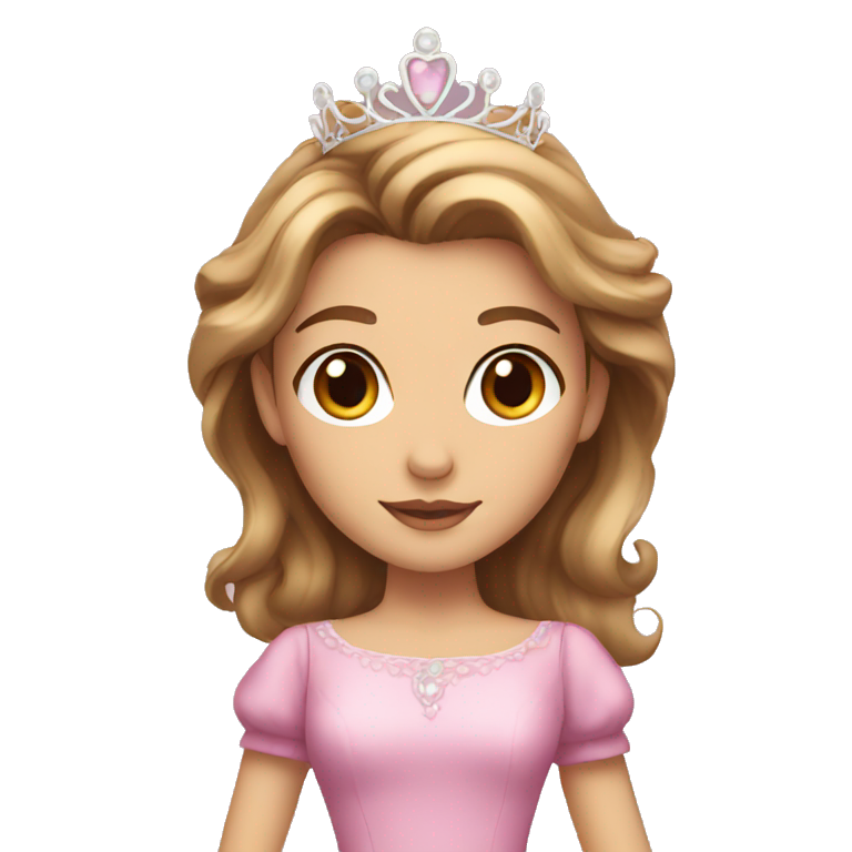 a princess with light brown hair and brown eyes emoji