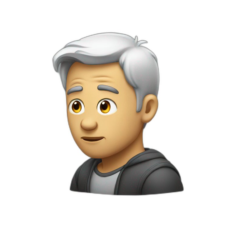 Man thinking about doubts emoji
