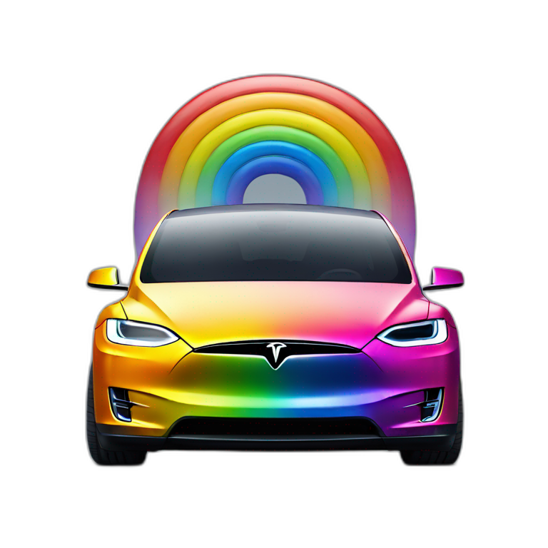 Rainbow-tesla-model-x emoji