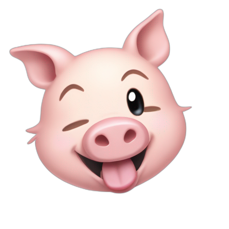 smiling pig with open mouth emoji