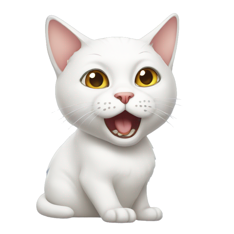 white cat shocked emoji