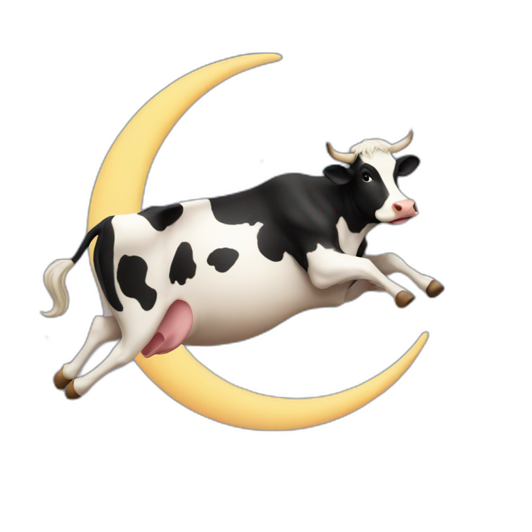 Cow jumping over the moon emoji