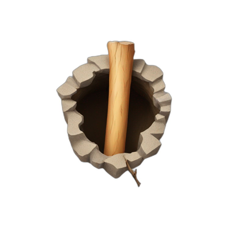 a big stick in a hole emoji