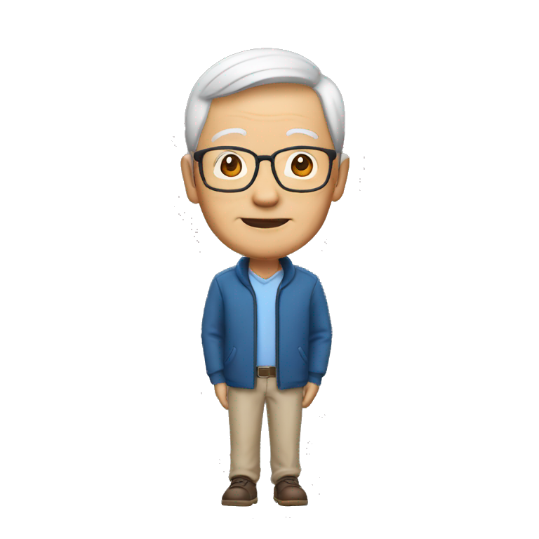 memoji, asian, old man, 57 years old, teacher emoji
