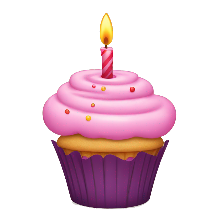 Cupcake with candle birthday emoji