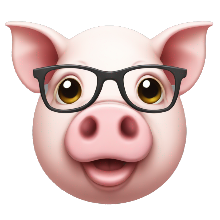 Pig with glasses emoji