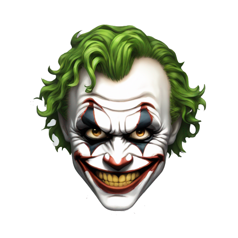 Heath ledger joker batman portrait smiling emoji