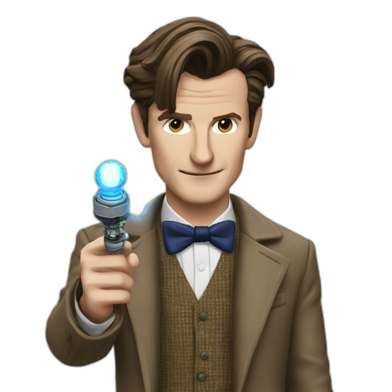 The 11th doctor with his Sonic screw emoji