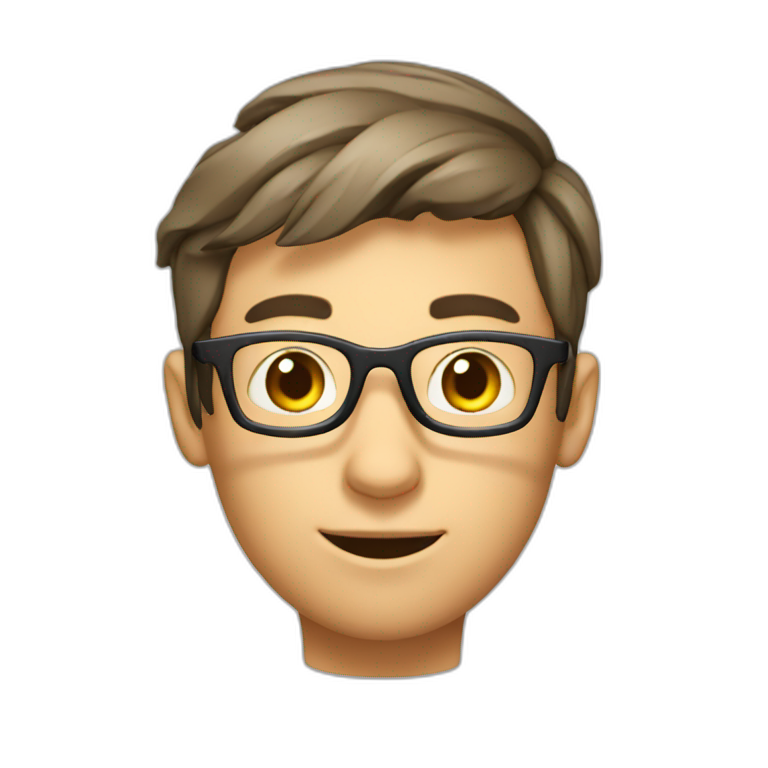 culina smart boy with reading glasses emoji