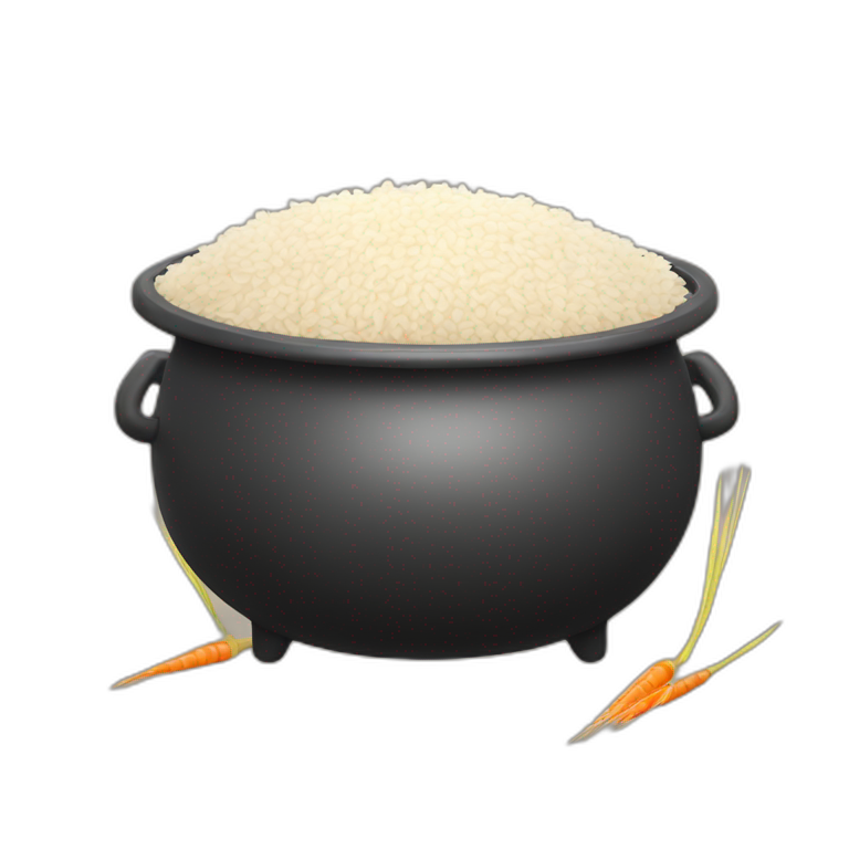 Pilaf cauldron with rice emoji