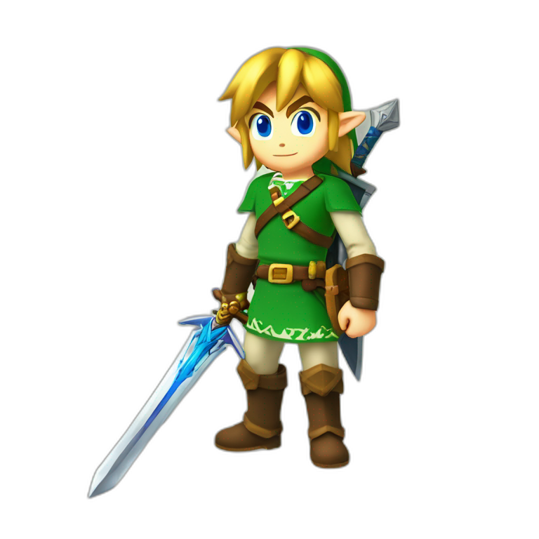 All body of Link of Zelda Totk with master sword in hand emoji