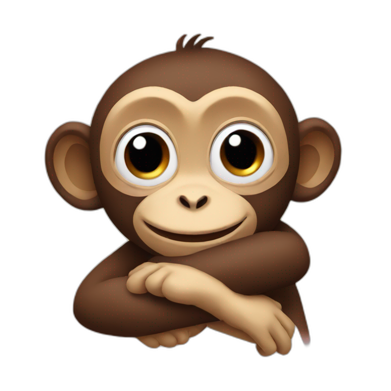 Monkey hugging monkey emoji