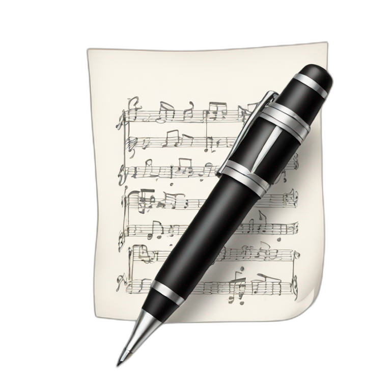 Pen writing music emoji