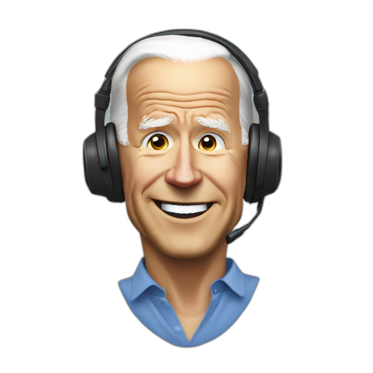 joe biden with a gaming headset emoji