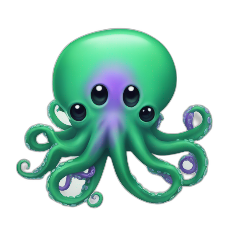 Green & purple octopus emoji