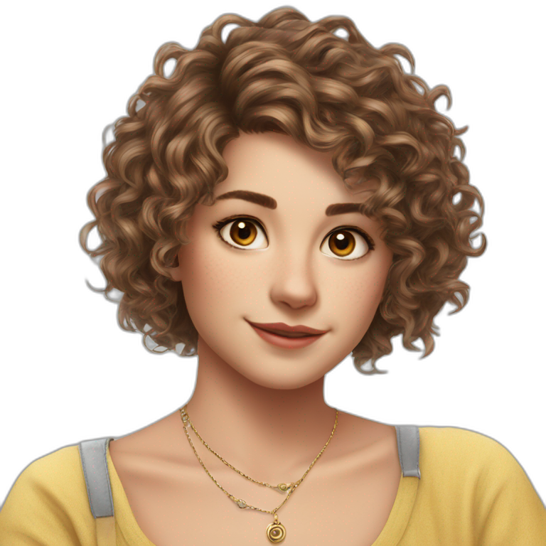 curly-haired girl with necklace emoji