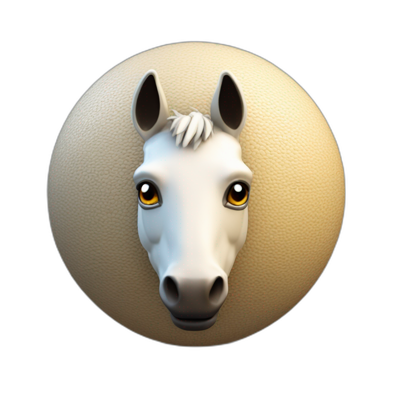 3d sphere with a cartoon Mule skin texture with Eye of Horus emoji