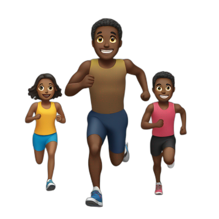 Black people running emoji