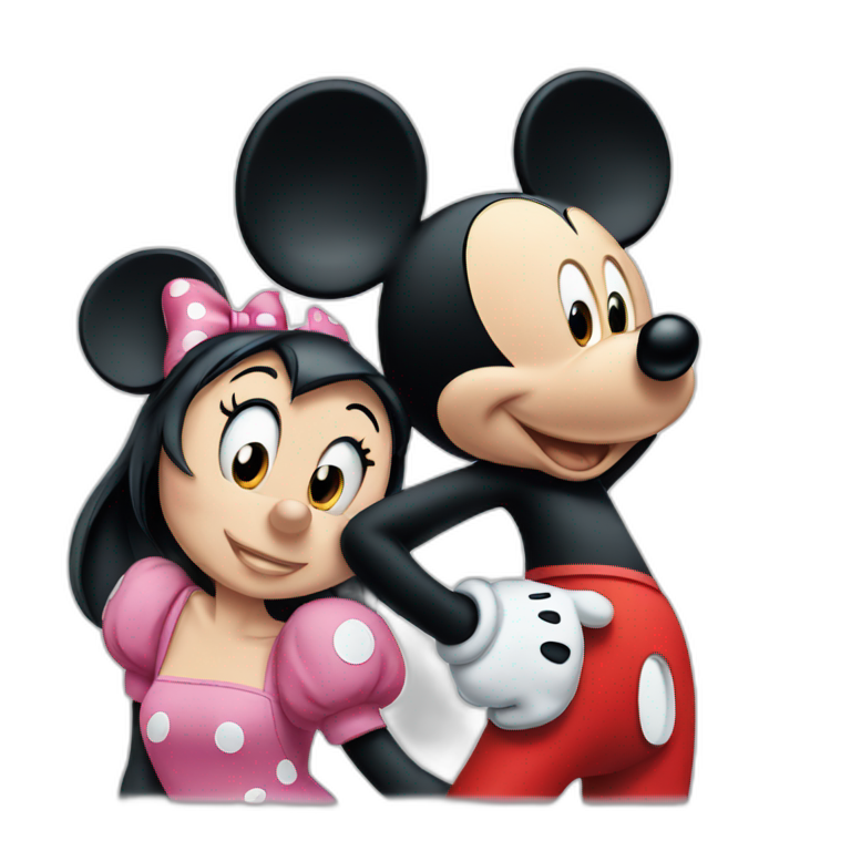Mickey Mouse with minnie mouse emoji