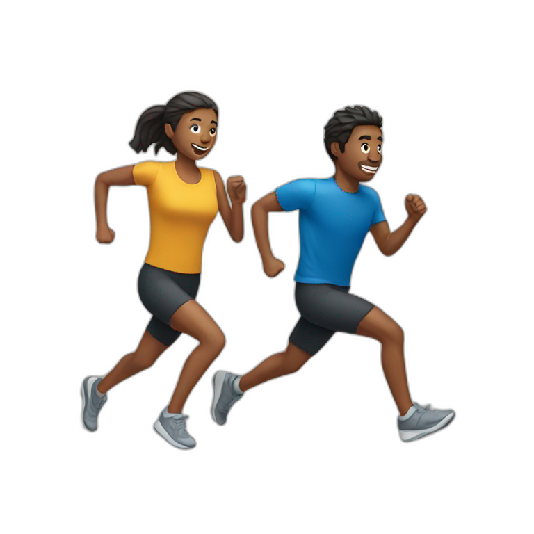 Two people running emoji