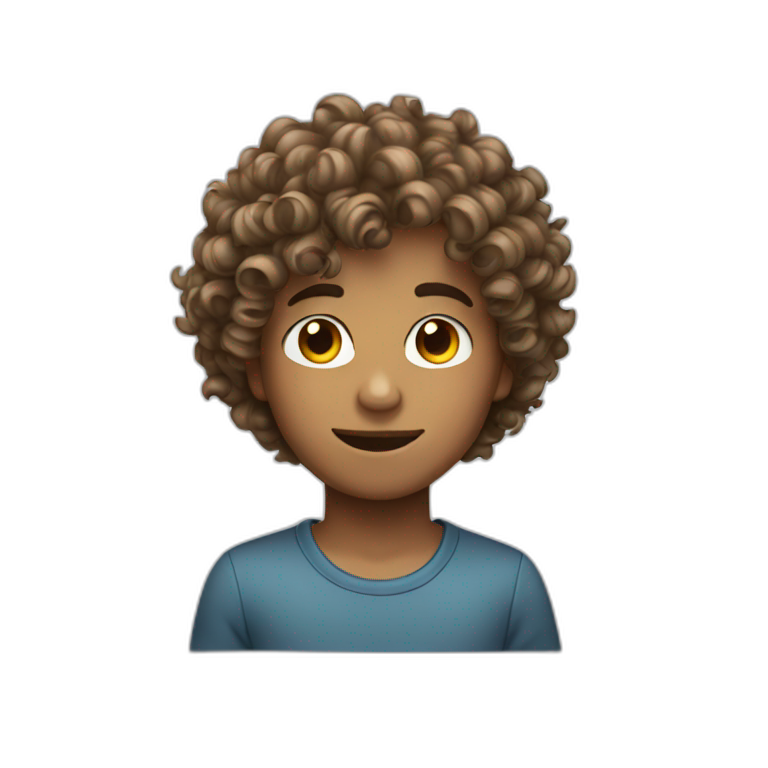 Curly hair boy emoji