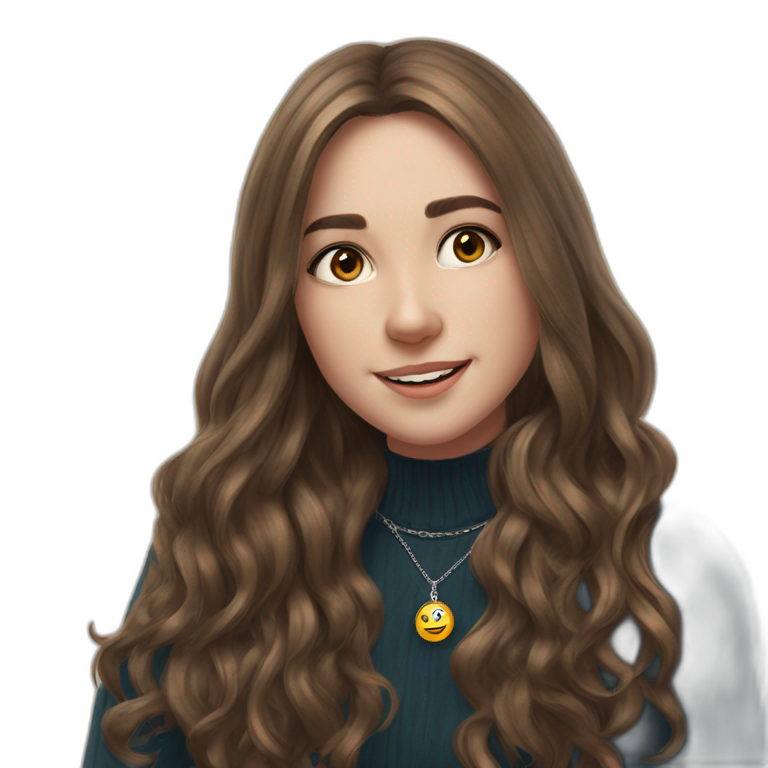 brown-haired girl with necklace emoji