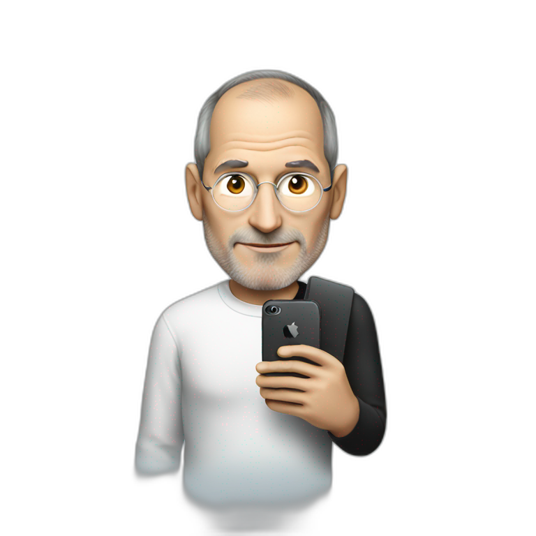 steve jobs with an iphone in his hand emoji