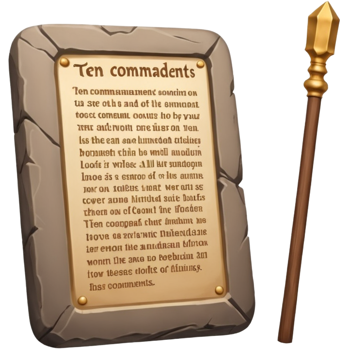 Ten commandments tablets and staff Sticker